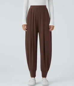 Pants|Joggers<HALARA Ribbed Knit High Waisted Pocket Casual Joggers