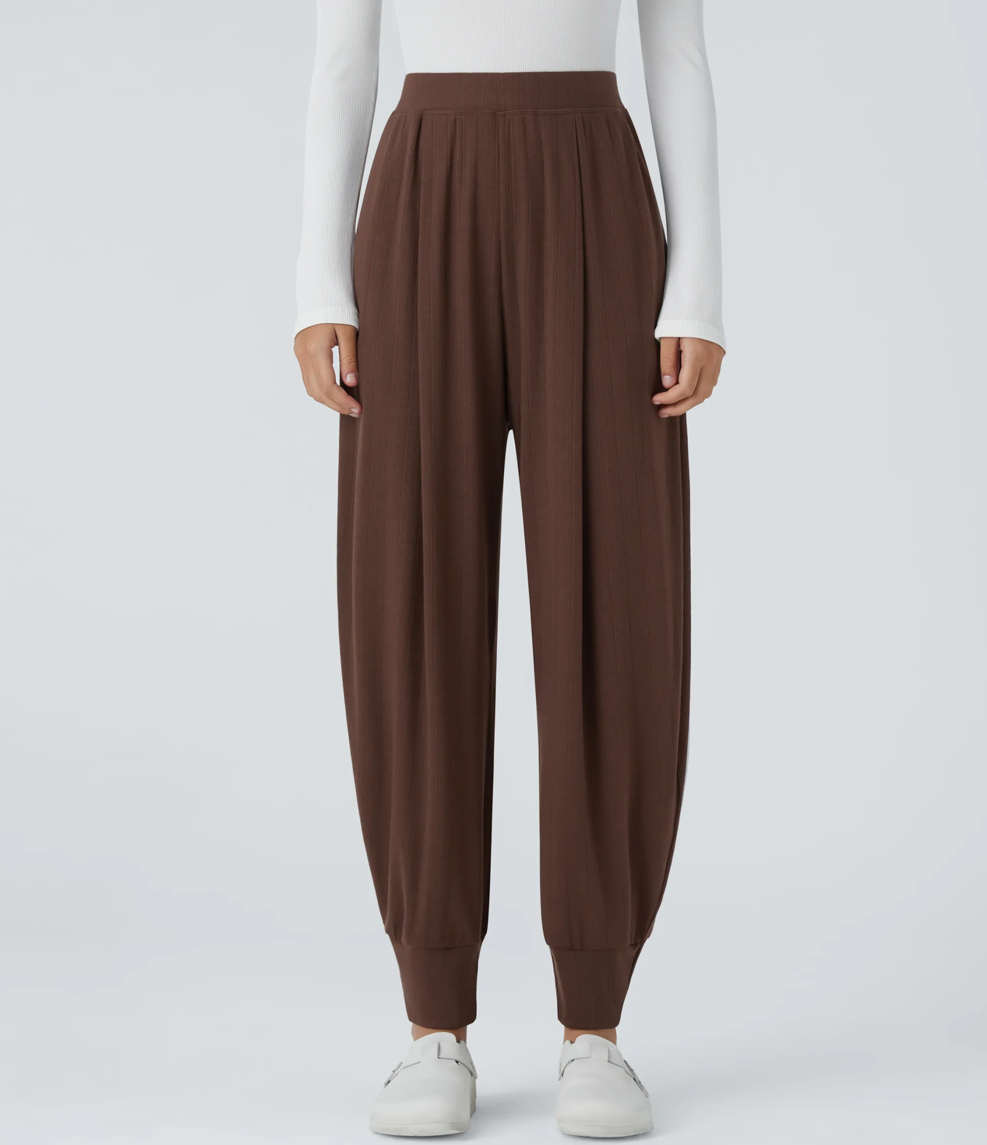 Pants|Joggers<HALARA Ribbed Knit High Waisted Pocket Casual Joggers