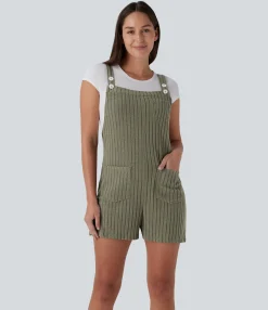 Jumpsuits<HALARA Ribbed Knit Pockets Casual Overalls