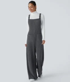 Jumpsuits<HALARA Ribbed Knit Pockets Casual Overalls