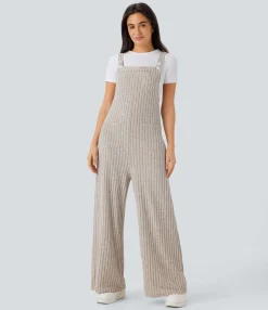 Jumpsuits<HALARA Ribbed Knit Pockets Casual Overalls