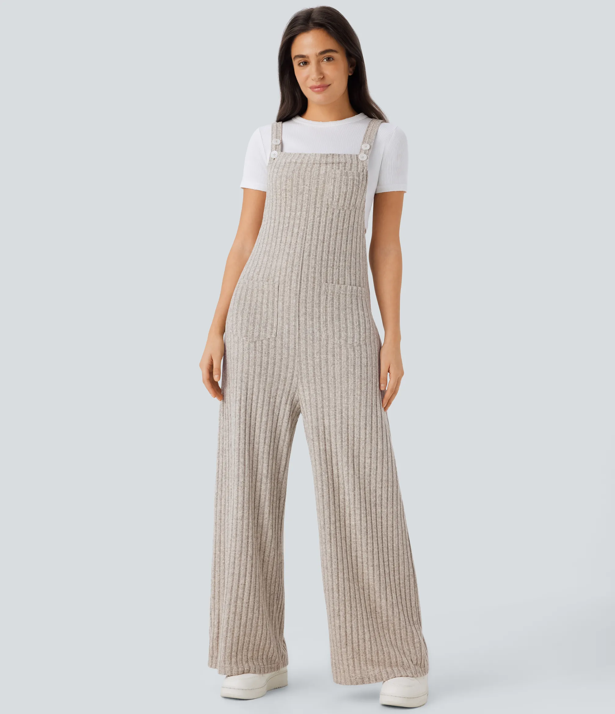 Jumpsuits<HALARA Ribbed Knit Pockets Casual Overalls