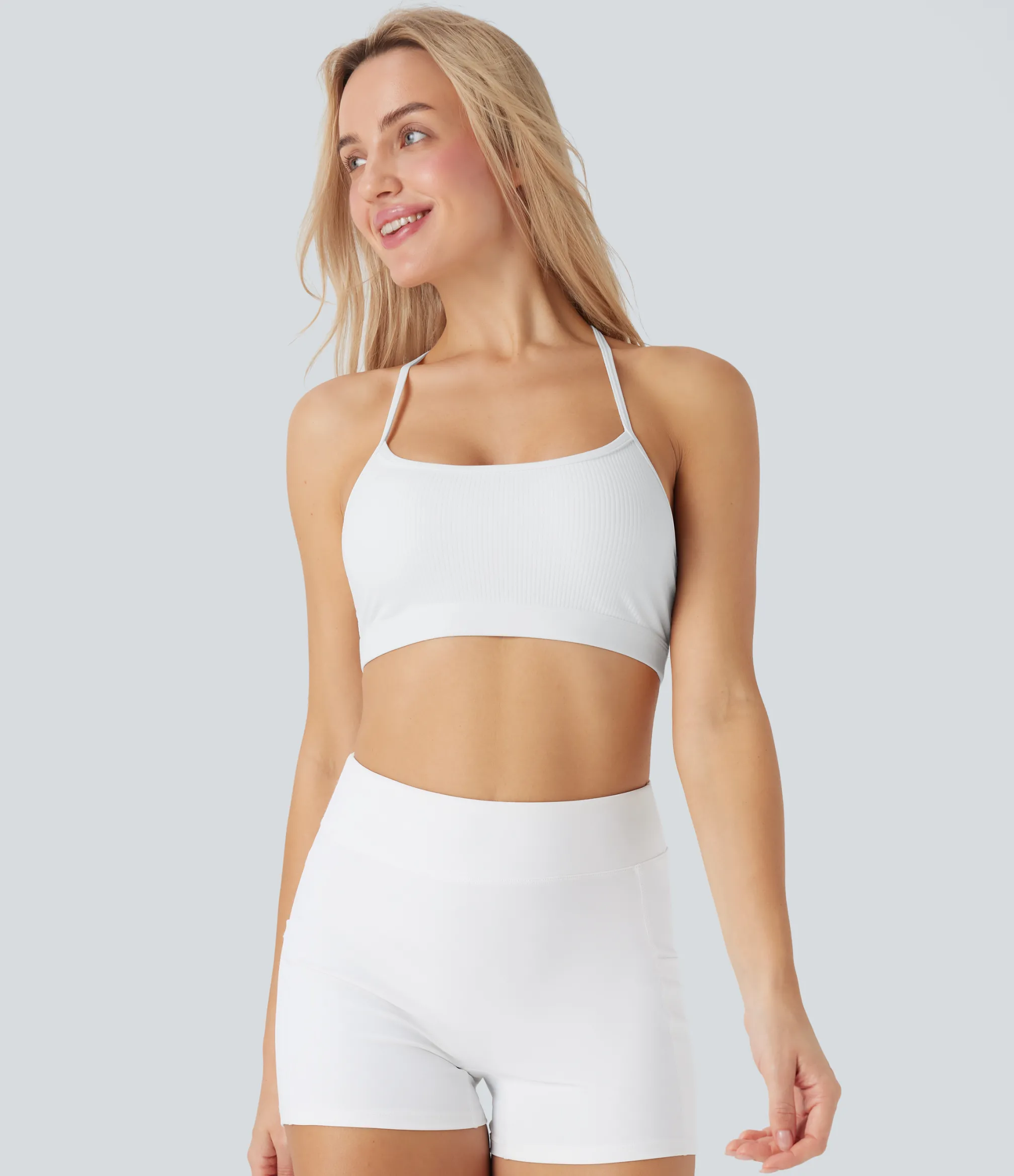 Sports Bras|Sports Bras<HALARA Ribbed Low Support Cut Out Yoga Sports Bra