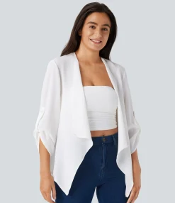 Jackets & Outerwear<HALARA Roll Up Sleeve Waterfall Casual Jacket