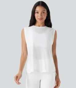 Tank Tops & Camis|Tank Tops<HALARA Round Neck Curved Hem Quick Dry Yoga Tank Top