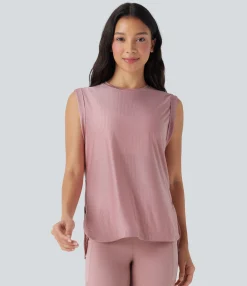 Tank Tops & Camis|Tank Tops<HALARA Round Neck Curved Hem Quick Dry Yoga Tank Top