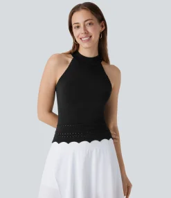 Sweaters<HALARA Round Neck Cut Out Sweater Tank