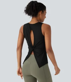 Tank Tops & Camis|Tank Tops<HALARA Round Neck Cut Out Yoga Tank Top