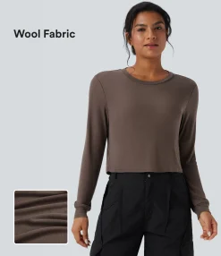 Casual Tops<HALARA Round Neck Long Sleeve Casual Wool Top
