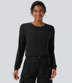 Casual Tops<HALARA Round Neck Long Sleeve Casual Wool Top