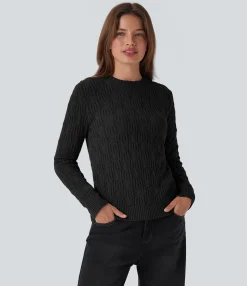 Sweaters<HALARA Round Neck Long Sleeve Casual Sweater