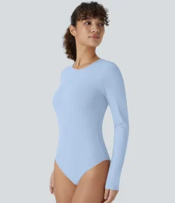 Bodysuits<HALARA Round Neck Long Sleeve Casual Bodysuit