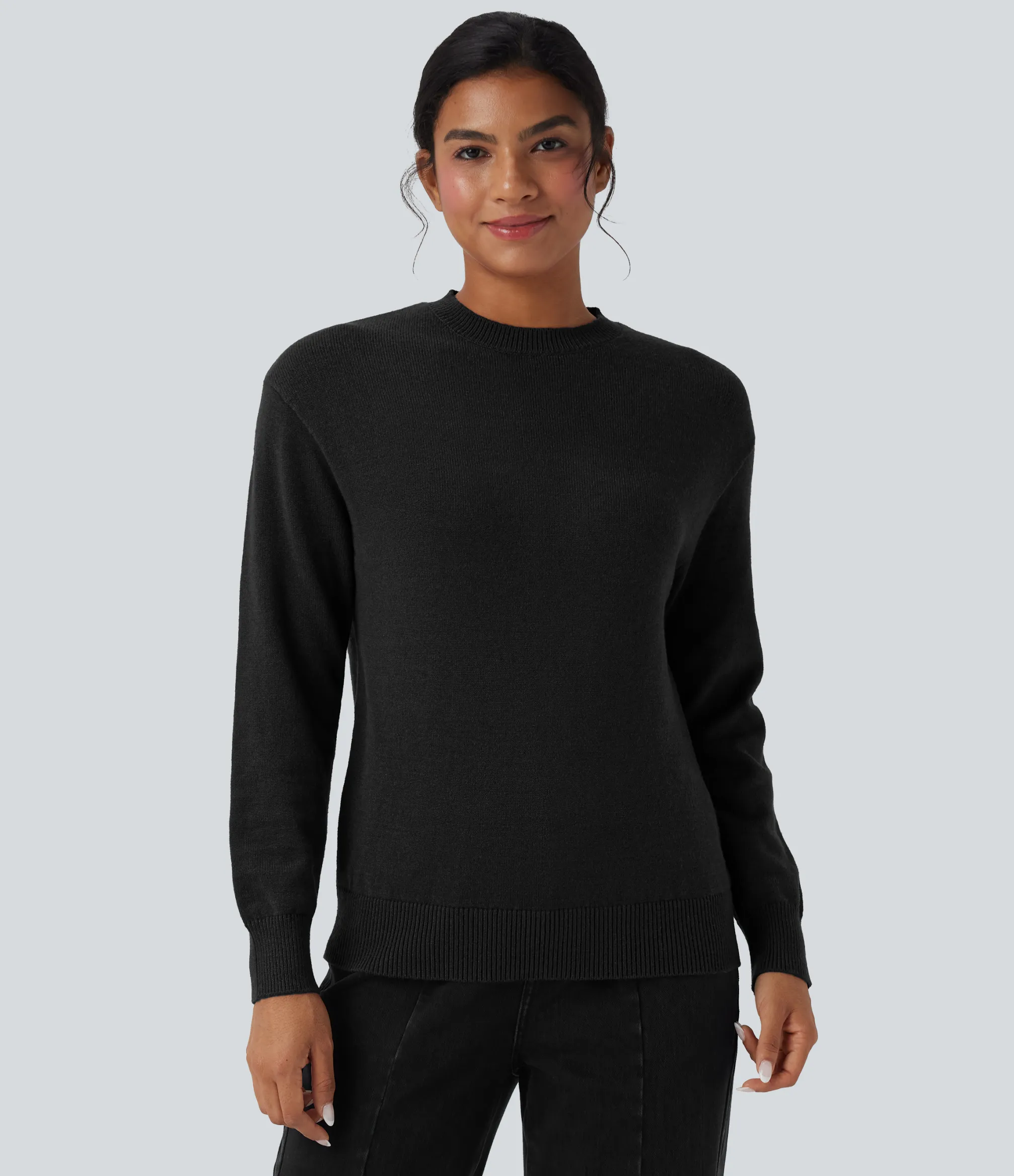 Sweaters<HALARA Round Neck Long Sleeve Casual Sweater
