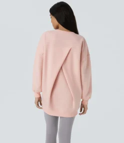 Sweatshirts & Hoodies<HALARA Round Neck Long Sleeve Pocket Oversize Fleece Casual Sweatshirt