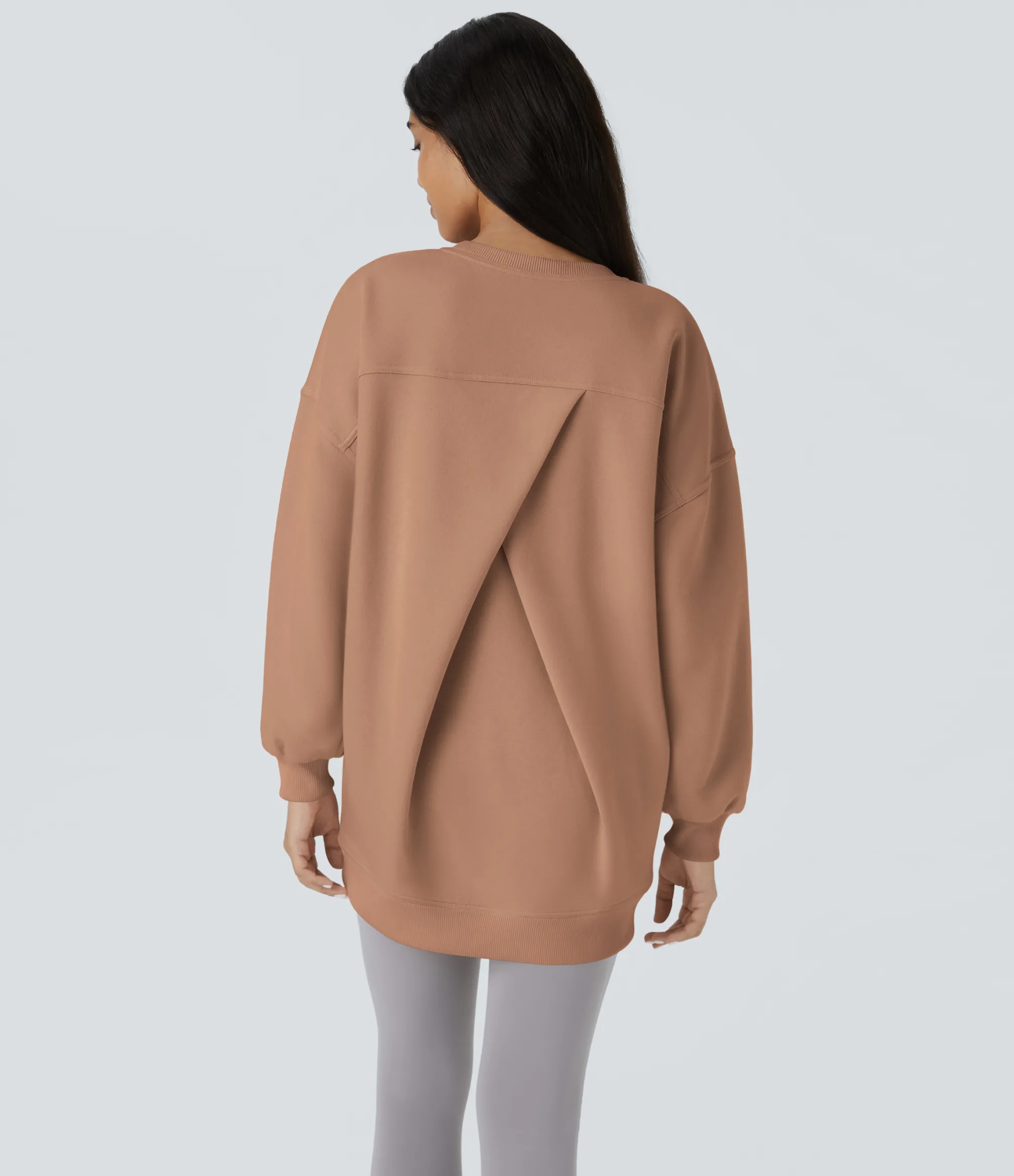 Sweatshirts & Hoodies<HALARA Round Neck Long Sleeve Pocket Oversize Fleece Casual Sweatshirt