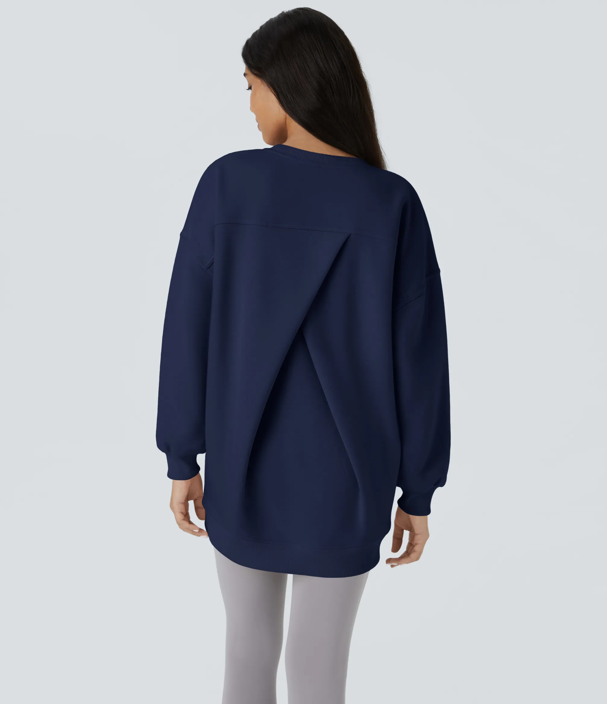 Sweatshirts & Hoodies<HALARA Round Neck Long Sleeve Pocket Oversize Fleece Casual Sweatshirt
