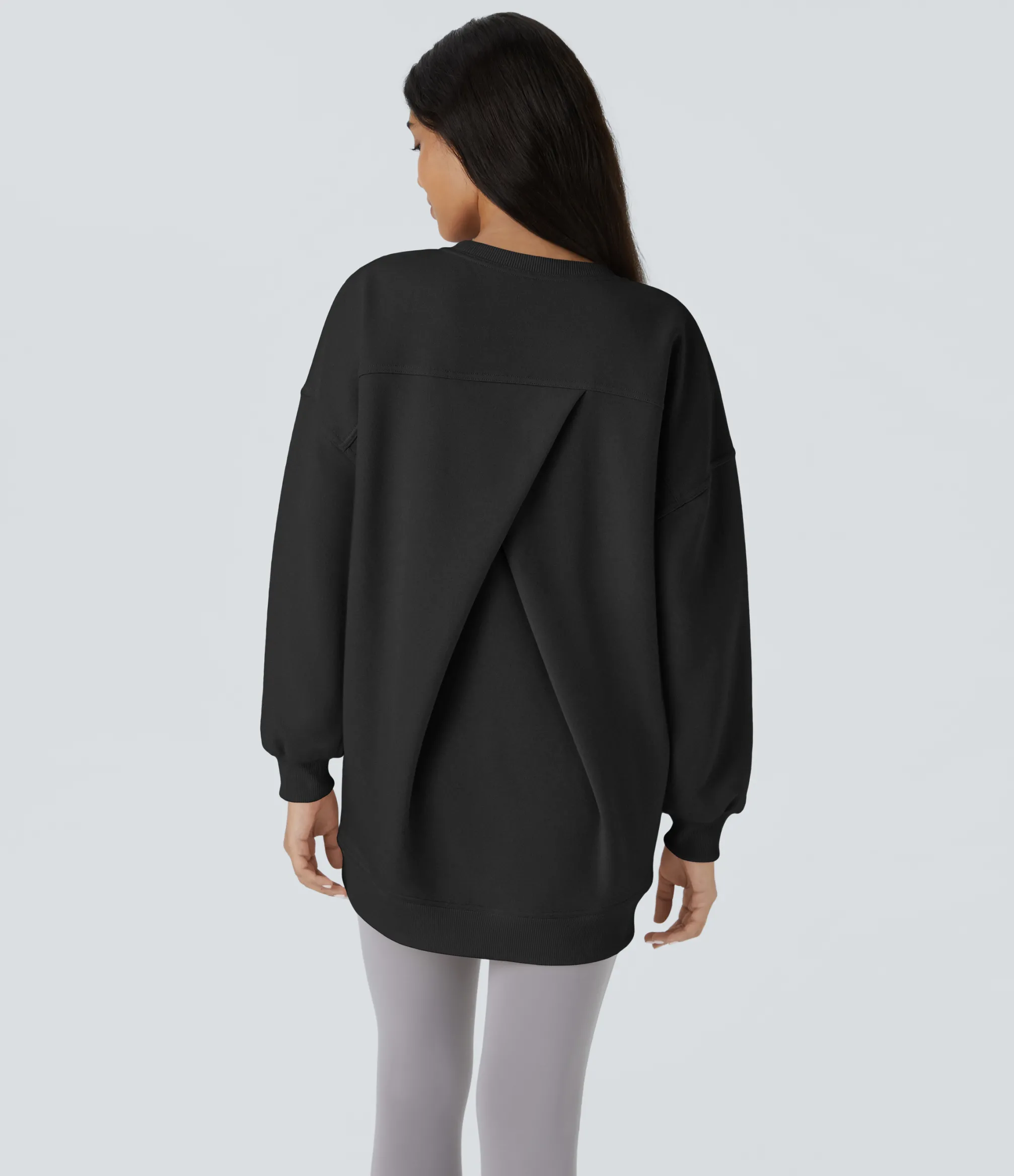 Sweatshirts & Hoodies<HALARA Round Neck Long Sleeve Pocket Oversize Fleece Casual Sweatshirt