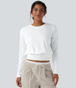 T-Shirts|T-Shirts<HALARA Round Neck Long Sleeve Work T-Shirt