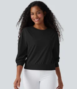 Sports Tops|Sports Tops<HALARA Round Neck Long Sleeve Yoga Sports Top