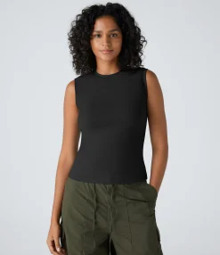 Casual Tops|Tank Tops & Camis<HALARA Round Neck Plain Skinny Casual Tank Top