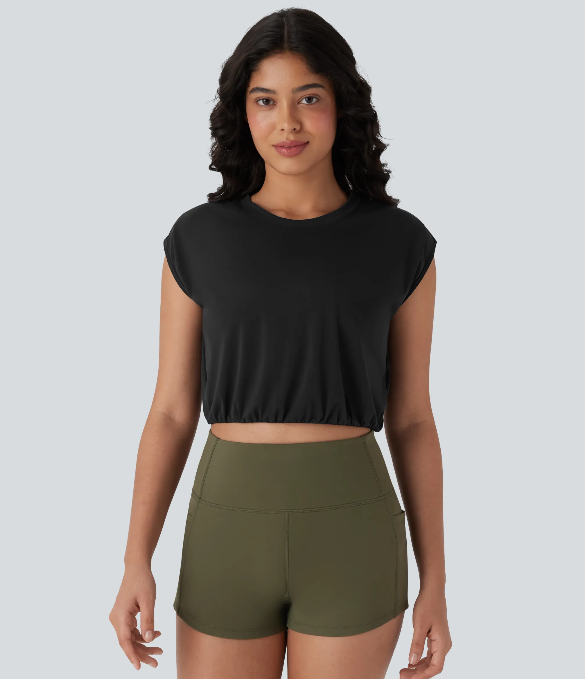 Sports Tops|Sports Tops<HALARA Round Neck Short Sleeve Cropped Cool Touch Quick Dry Yoga Sports Top