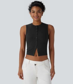 Casual Tops<HALARA Round Neck Sleeveless Casual Top