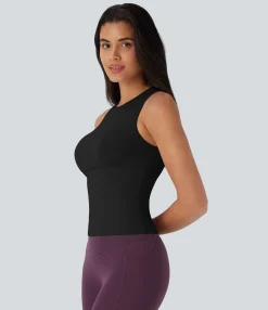 Tank Tops & Camis|Tank Tops<HALARA Round Neck Solid Yoga Tank Top