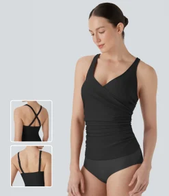 Beachwear<HALARA Ruched Bikini Top Swimsuit