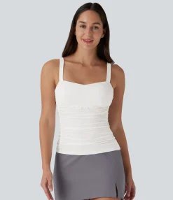 Casual Tops|Tank Tops & Camis<HALARA Ruched Casual Tank Top