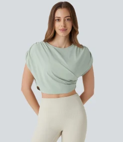 Tank Tops & Camis|Tank Tops<HALARA Ruched Cropped Running Tank Top