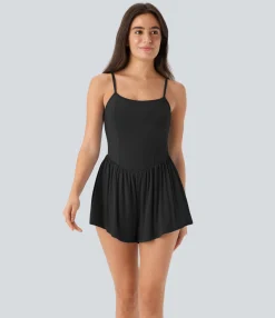 Jumpsuits<HALARA Ruched Pockets 2-in-1 Casual Jumpsuit Black