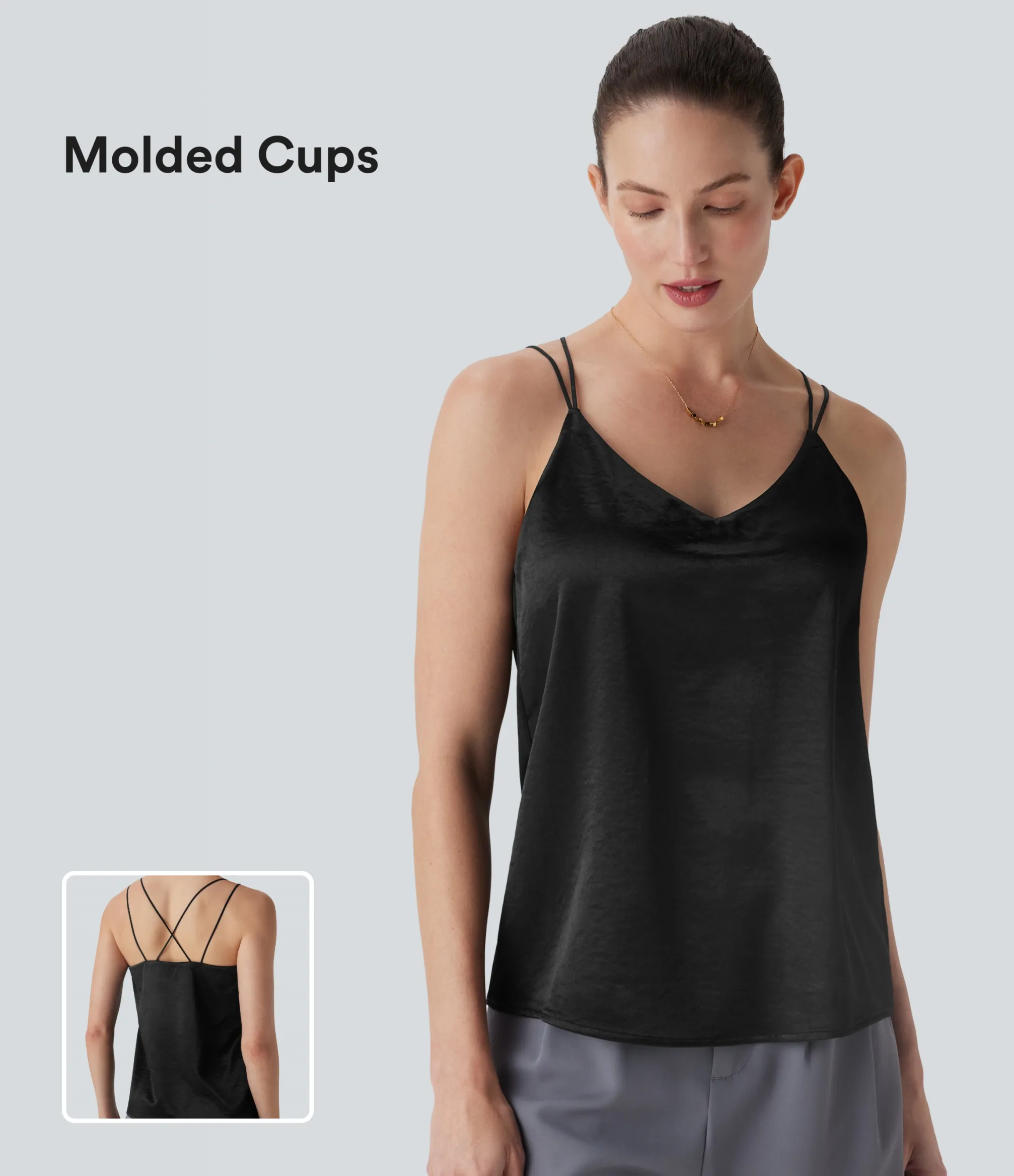 Tank Tops & Camis|Tank Tops<HALARA Satin Work Tank Top