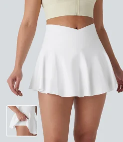 Mini Skirts|Skirts<HALARA Seamless Flow Crossover High Waisted 2-in-1 Mini Yoga Skirt