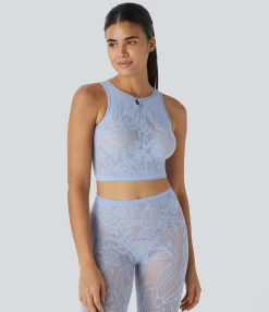Casual Tops|Tank Tops & Camis<HALARA Seamless Flow Cut Out Cropped Casual Tank Top