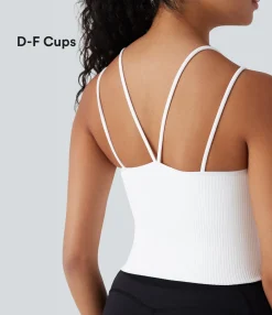 Tank Tops & Camis|Tank Tops<HALARA Seamless Flow Double Straps V Back Cropped Running Cami Top-D/DD/DDD/F Cups