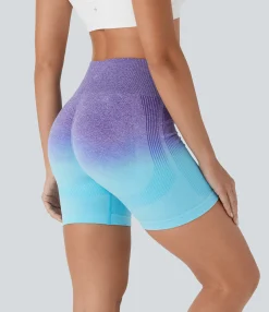 Bikers|5'' Shorts<HALARA Seamless Flow High Waisted Ombre Yoga Biker Shorts 5''