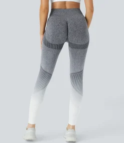 Leggings<HALARA Seamless Flow High Waisted Gradient Running Leggings
