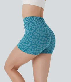 Active Shorts|Bikers<HALARA Seamless Flow High Waisted Leopard Yoga Biker Shorts 3''