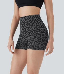 Active Shorts|Bikers<HALARA Seamless Flow High Waisted Leopard Yoga Biker Shorts 3''