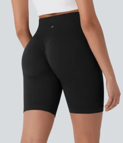 Bikers|Active Shorts<HALARA Seamless Flow High Waisted Tummy Control Butt Lifting Yoga Biker Shorts 7''