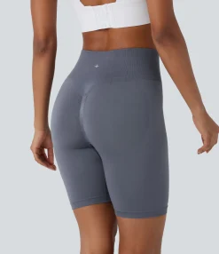 Active Shorts|Bikers<HALARA Seamless Flow High Waisted Scrunch Yoga Biker Shorts 7''