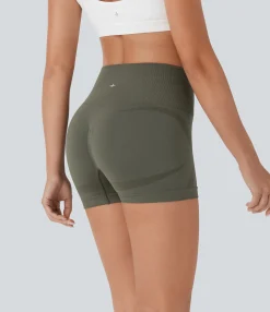 Active Shorts|Bikers<HALARA Seamless Flow High Waisted Ruched Yoga Biker Shorts 3''