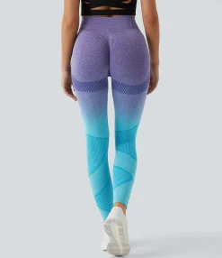 Leggings<HALARA Seamless Flow High Waisted Gradient Running Leggings