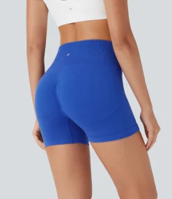 Active Shorts|Bikers<HALARA Seamless Flow High Waisted Ruched Yoga Biker Shorts 4''
