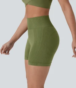 Active Shorts|Bikers<HALARA Seamless Flow High Waisted Yoga Biker Shorts 4''