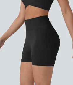 Active Shorts|Bikers<HALARA Seamless Flow High Waisted Yoga Biker Shorts 4''