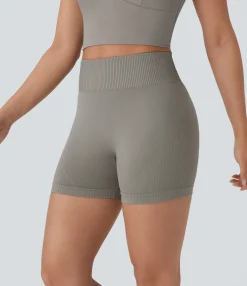 Active Shorts|Bikers<HALARA Seamless Flow High Waisted Ruched Yoga Biker Shorts 4''