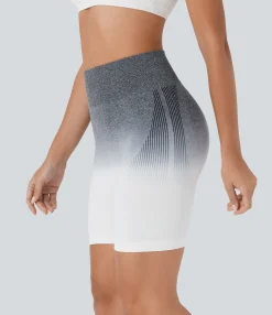 Active Shorts|Bikers<HALARA Seamless Flow High Waisted Ombre Yoga Biker Shorts 7''
