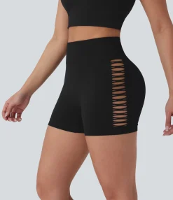 Active Shorts|Bikers<HALARA Seamless Flow High Waisted Cut Out Yoga Biker Shorts 3''
