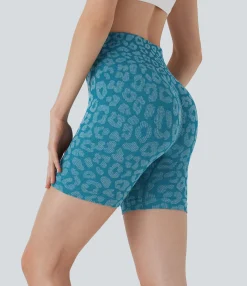 5'' Shorts|Active Shorts<HALARA Seamless Flow High Waisted Leopard Yoga Biker Shorts 5''